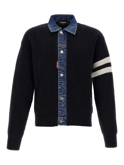 Dsquared2 Denim Mix Cardigan