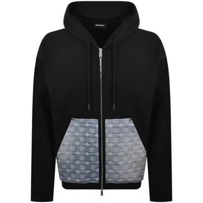 Dsquared2 Denim Mix Hoodie Black