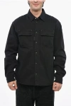 Dsquared2 Denim Overshirt With Snap Buttons In Multi