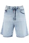 Dsquared2 Light Palm Beach Denim Shorts In Navy Blue (light Blue)