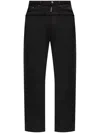 Dsquared2 Denim-panel Cotton Track Pants In 黑色