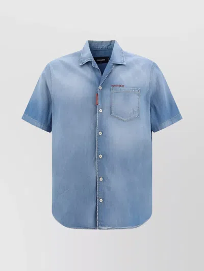 Dsquared2 Denim Patch Pocket Shirt In Blue