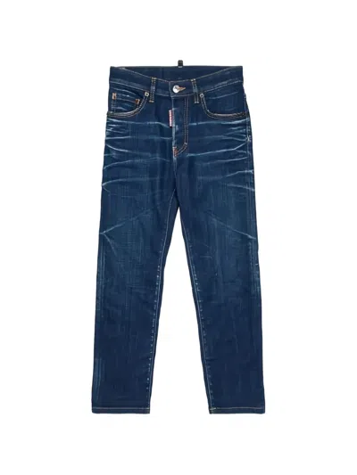 Dsquared2 Kids' Denim Patch Trousers In Blue