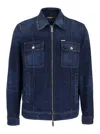 Dsquared2 Classic Blue Denim Jacket With Tailored Fit And Vintage Finish In Blu