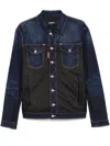 Dsquared2 Black Jacket With Classic Collar And Front And Rear Down Filled Panel In Dnim Man In Blue