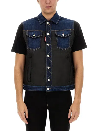 DSQUARED2 DSQUARED2 DENIM PUFFER VEST