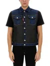 Dsquared2 Denim Puffer Vest In Multi
