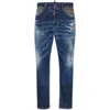 Dsquared2 Distressed Straight Jeans In Blue
