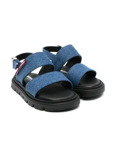Dsquared2 Kids' Denim Sandals In Blue