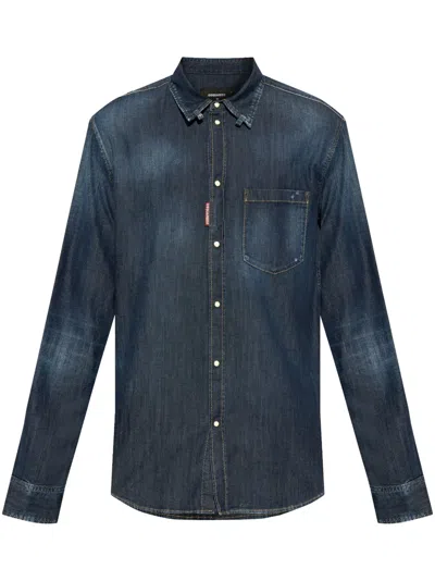 Dsquared2 Denim Shirt In Blau
