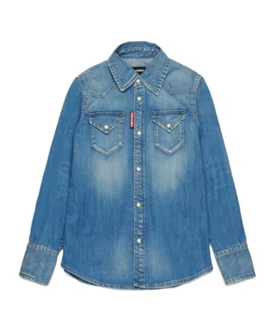 Dsquared2 Denim Shirt In Blue