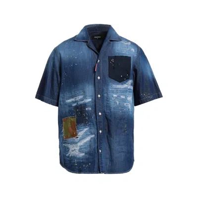 Dsquared2 Denim Shirt Men In Blue