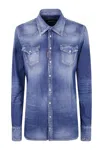 Dsquared2 Denim Shirt With Chest Pockets In Blue