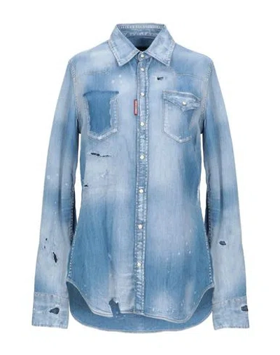 Dsquared2 Denim Shirts In Blue