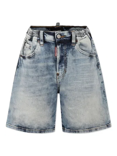 Dsquared2 Kids' Denim Shorts In Blue