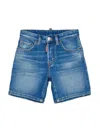Dsquared2 Shorts In Denim Blu Medio Con Abrasioni In Blue
