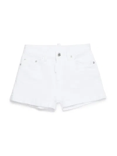 Dsquared2 Kids' White Bull Denim Shorts