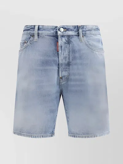 Dsquared2 Denim Shorts With Belt Loops In Blue