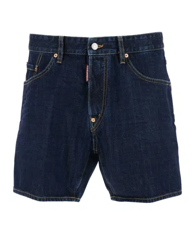 Dsquared2 Denim Shorts With Belt Loops In Blue