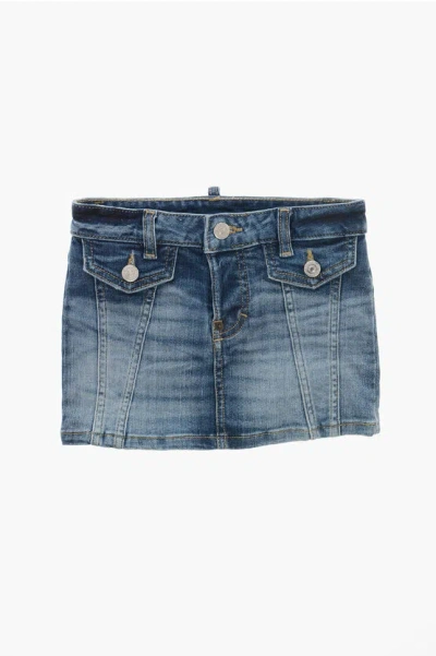 Dsquared2 Denim Skirt With 4 Pockets In Blue