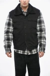 Dsquared2 Denim Teddy Overshirt With Check Sleeves In Multi