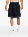 Dsquared2 Denim-trimmed Tweed Shorts In Blue