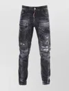Dsquared2 Denim Trousers Distressed Belt Loops In Black