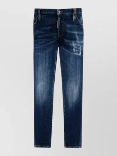 Dsquared2 Denim Trousers Five Pocket Design Belt Loops In Blue