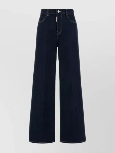 Dsquared2 Denim Trousers Wide-leg Contrast Stitching