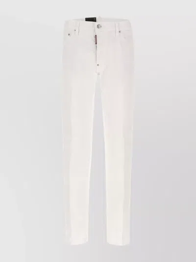 DSQUARED2 DENIM TROUSERS WITH BELT LOOPS AND RIVETS