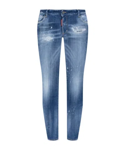 Dsquared2 Denim Trousers With Belt Loops In Blue
