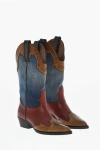 Dsquared2 Denim Vintage Texan Boots With Leather Details