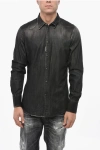 Dsquared2 Denim Western Shirt With Snap Buttons In Black