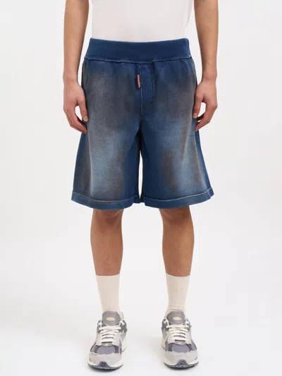 Dsquared2 Denim-effect Bermuda Shorts In Blue