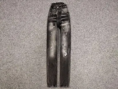 Pre-owned Dsquared2 Designer Black Paint Logo Distressed Denim Jeans