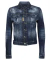 Dsquared2 Oversized Embellished Denim Jacket In Blue