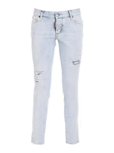 Dsquared2 Cool Girl Cropped Jeans In Light Wash