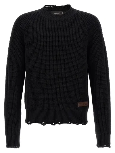 Dsquared2 Destroyed Sweaters And Cardigans Black
