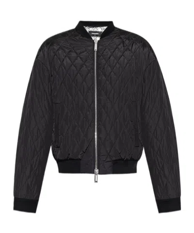 Dsquared2 Diamond-quilted Bomber Jacket In Black