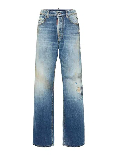 Dsquared2 Diego Medium Blue Distressed Denim Jeans
