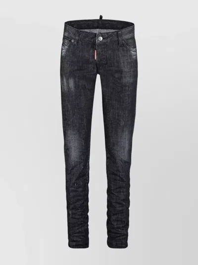 DSQUARED2 DISTRESSED 5-POCKET JEANS WITH BELT LOOPS