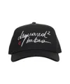 Dsquared2 Distressed Black Baseball Cap With Embroidered Logos In Black