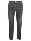 Dsquared2 Distressed Black Denim Jeans In Gray