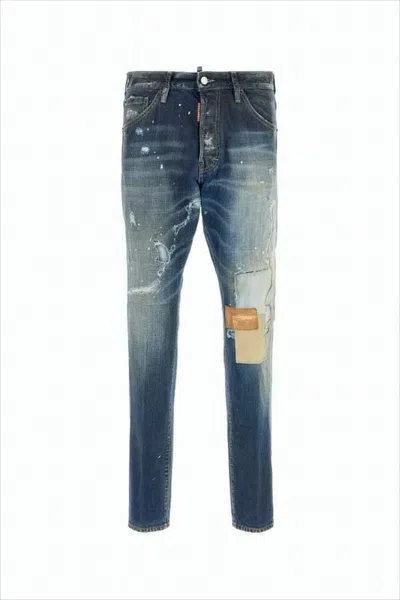 DSQUARED2 DISTRESSED BLUE DENIM PANTS