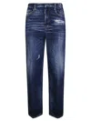Dsquared2 Five Pocket Distressed Washed Trousers In Blue
