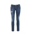 Dsquared2 Distressed Blue Skinny Jeans In Blue