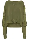 Dsquared2 Distressed Cargo Sweatshirt In Green