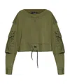 Dsquared2 Distressed Cargo Sweatshirt In Green