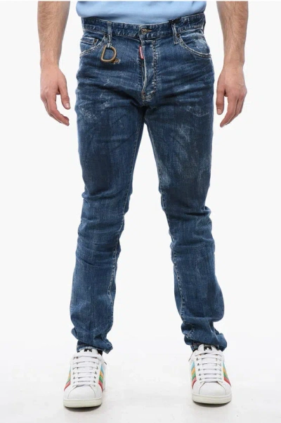 Dsquared2 Distressed Cool Guy Denims With Dark Wash In Blue