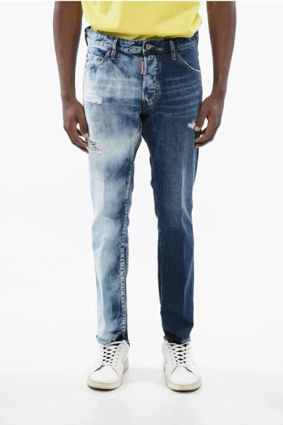 Dsquared2 Distressed Cool Guy Denims With Light And Dark Wash In Blue